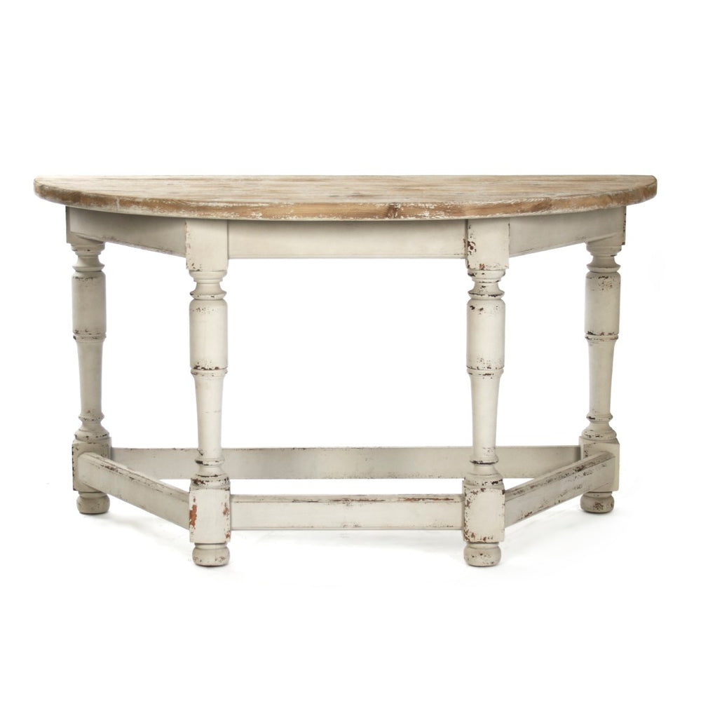 Zentique Rouen Console – Rustic Charm Meets Modern Elegance For Your Entryway Or Living Room Décor Solution Weathered Top,Distressed Grey Base Birch,Pine Li-s10-13-33