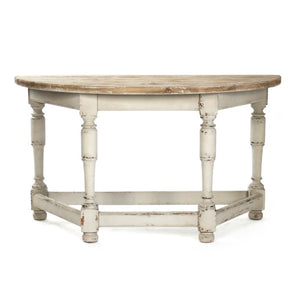 Zentique Rouen Solid Wood Console Table W53 x H29 x D24 – Birch & Pine Blend, Neutral Distressed Finish, Versatile Entryway Surface LI-S10-13-33