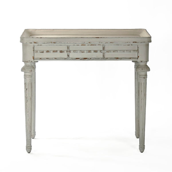 Zentique Macon Birch Side Table — Minimalist 34"W x 31"H Accent Table in Natural Finish, Durable Poplar Craftsmanship LI-S10-13-44