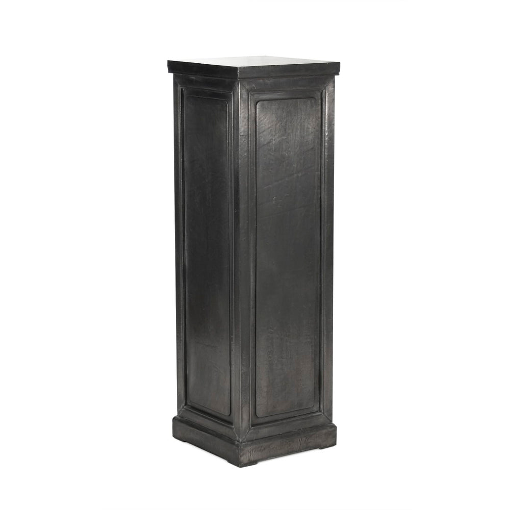 Zentique Dorian Stand - Elevate Your Decor With Rustic Distressed Black Finish And Natural Pine Elegance Distressed Black Pine,Poplar,& Plywood Li-s10-14-05