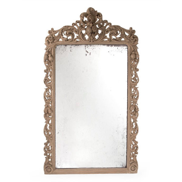 Zentique Estelle Mirror — Slim Chinese Walnut Frame, Versatile Vertical/Horizontal Mount, Enhances Light & Space LI-S10-17-24