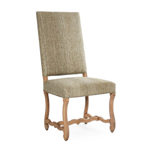 Zentique Freija Dining Chair - Luxurious Olive Green Silk Upholstery & Natural Oak Frame For Elegant Dining Dry Natural Oak,Olive Green Raw Silk Oak Li-s10-22-36
