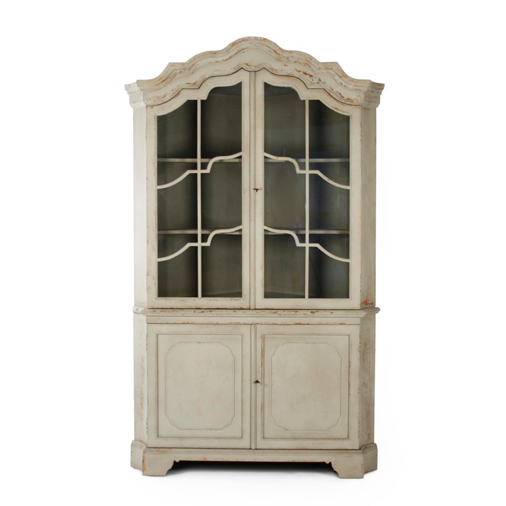 Zentique Dennis Cabinet - Rustic Elegance With Premium Pine & Poplar Wood, Ample Storage, Cream Finish Distressed Cream Pine,Poplar Li-s10-23-14