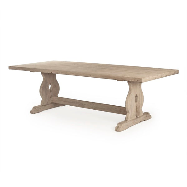Zentique Hamburg Elm Dining Table with Durable Veneer Top and Solid Base — Sleek, Modern 100x31x43-inch Design LI-S10-25-34