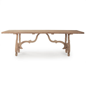 Zentique Nantes Elm Dining Table with Solid Base — Warm Wood Grain, Seats 4–6, Timeless Modern-Traditional Appeal LI-S10-25-35
