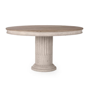 Montpellier Dining Table Natural Top, Distressed Off-White Base LI-S10-25-37 Zentique