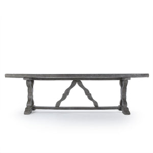 Lucie Dining Table Distressed Grey Fiberglass LI-S10-25-58S-FG Zentique