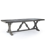 Lucie Dining Table Distressed Grey Fiberglass LI-S10-25-58S-FG Zentique