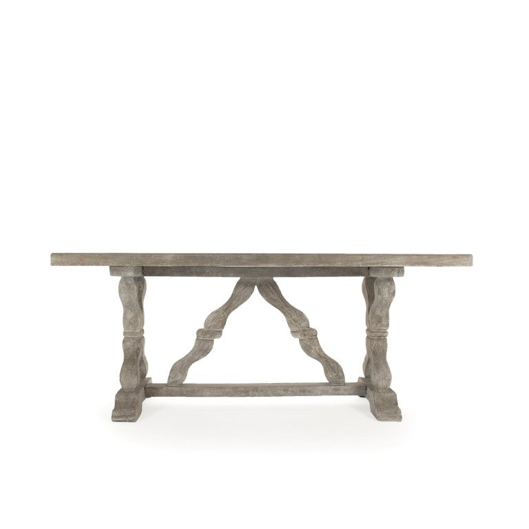 Zentique Gracie Fiberglass Dining Table with Sleek Gloss Finish, Minimalist Rounded Edges, Durable Modern Centerpiece W70.5 x H29.5 x D39.5 LI-S10-25-58S-FG Antique White