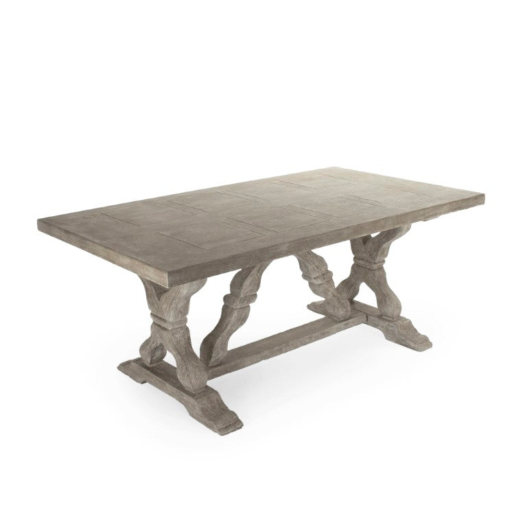 Zentique Gracie Fiberglass Dining Table with Sleek Gloss Finish, Minimalist Rounded Edges, Durable Modern Centerpiece W70.5 x H29.5 x D39.5 LI-S10-25-58S-FG Antique White