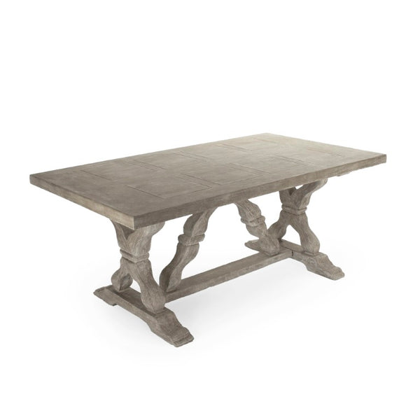 Zentique Gracie Fiberglass Dining Table with Sleek Gloss Finish, Minimalist Rounded Edges, Durable Modern Centerpiece W70.5 x H29.5 x D39.5 LI-S10-25-58S-FG Antique White