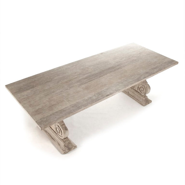 Zentique Toby Solid Pine & Poplar Dining Table — 98.5"W Rustic Natural Finish, Durable Craftsmanship, Timeless Style LI-S10-25-59