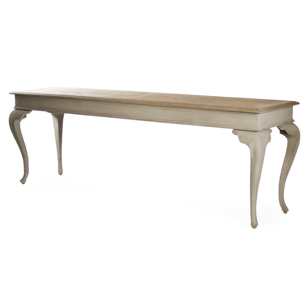 Zentique Jermone Console: Sophisticated Rustic Elegance With Storage - Perfect For Entryway & Living Space! Natural Top,Grey Base Birch,Elm,Poplar Li-s10-26-20