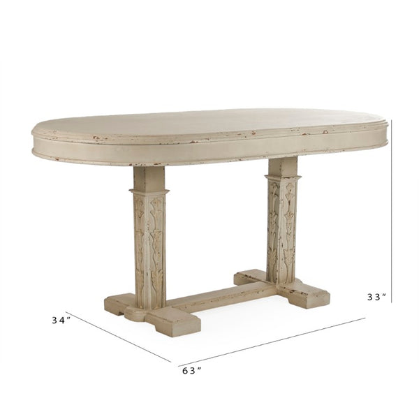 Zentique Rennes Solid Birch & Poplar Table — Scandinavian Minimalist Dining or Workspace, Durable, 63" Wide LI-S10-30-07