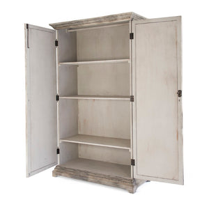 Zentique Gerald Solid Pine Cabinet with Poplar Accents — Compact 47"W x 86"H Storage, Classic Finish and Shelves LI-S11-12-78