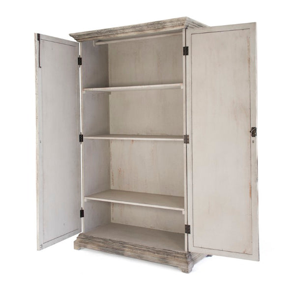 Zentique Gerald Solid Pine Cabinet with Poplar Accents — Compact 47"W x 86"H Storage, Classic Finish and Shelves LI-S11-12-78