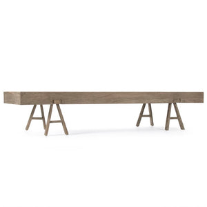 Zentique Cloe Elm Coffee Table — Low-Profile Modern Centerpiece with Wide Top, Durable Finish, Sturdy Support LI-S11-18-54