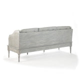 Tereza Bench Distressed Dove Grey Frame, Grey Blue Raw Silk LI-S12-21-85 Zentique