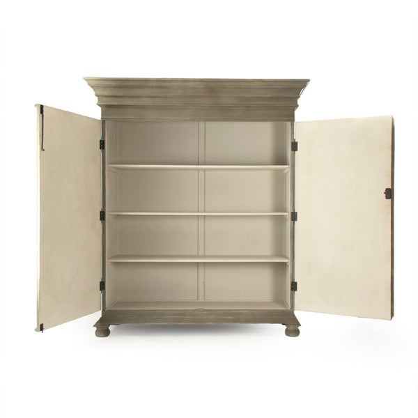 Zentique Enzo Pine Cabinet with Poplar Accents — Timeless Craftsmanship, Ample Shelving, Durable Finish for Home Organization and Display LI-S13-12-104