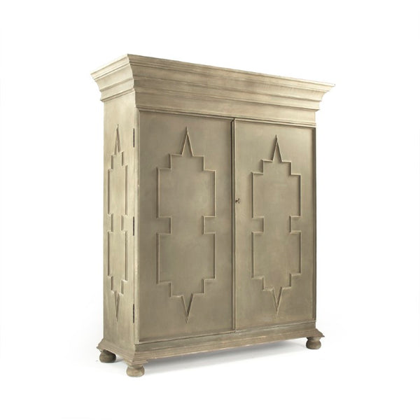 Zentique Enzo Pine Cabinet with Poplar Accents — Timeless Craftsmanship, Ample Shelving, Durable Finish for Home Organization and Display LI-S13-12-104