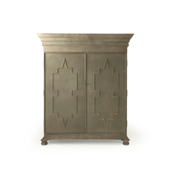 Zentique Enzo Pine Cabinet with Poplar Accents — Timeless Craftsmanship, Ample Shelving, Durable Finish for Home Organization and Display LI-S13-12-104