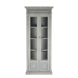 Nathaniel Cabinet Palladian Blue Exterior, Patterned Cream Interior LI-S13-12-109 Zentique