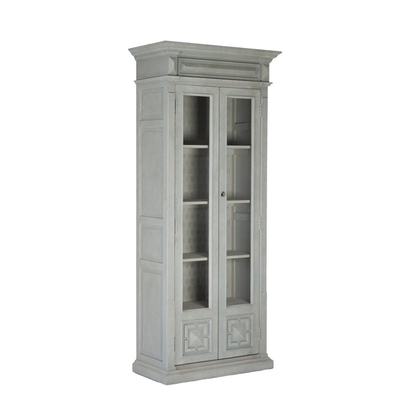 Nathaniel Cabinet Palladian Blue Exterior, Patterned Cream Interior LI-S13-12-109 Zentique
