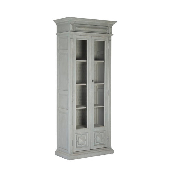 Zentique Nathaniel Tall Pine Cabinet — Solid Pine & Poplar Construction, Adjustable Shelves, Classic Warm Finish LI-S13-12-109