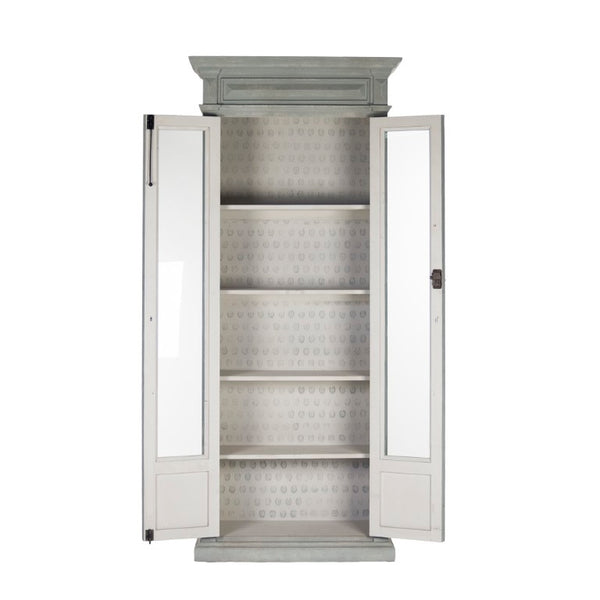 Zentique Nathaniel Tall Pine Cabinet — Solid Pine & Poplar Construction, Adjustable Shelves, Classic Warm Finish LI-S13-12-109