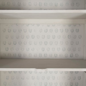 Nathaniel Cabinet Palladian Blue Exterior, Patterned Cream Interior LI-S13-12-109 Zentique