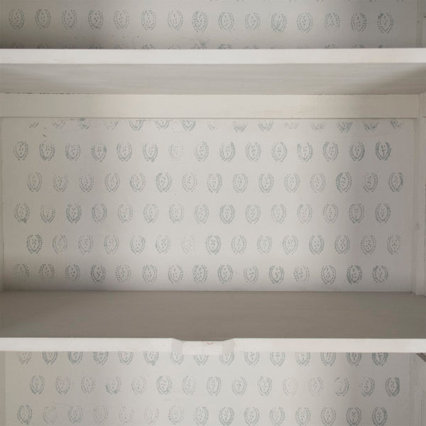 Nathaniel Cabinet Palladian Blue Exterior, Patterned Cream Interior LI-S13-12-109 Zentique