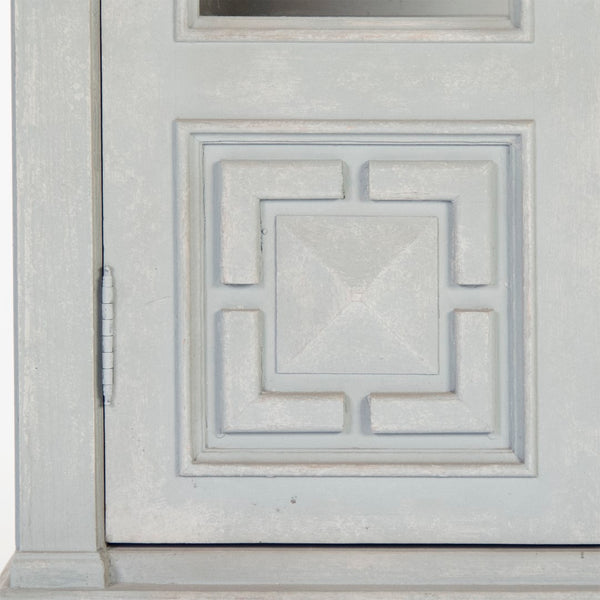 Nathaniel Cabinet Palladian Blue Exterior, Patterned Cream Interior LI-S13-12-109 Zentique