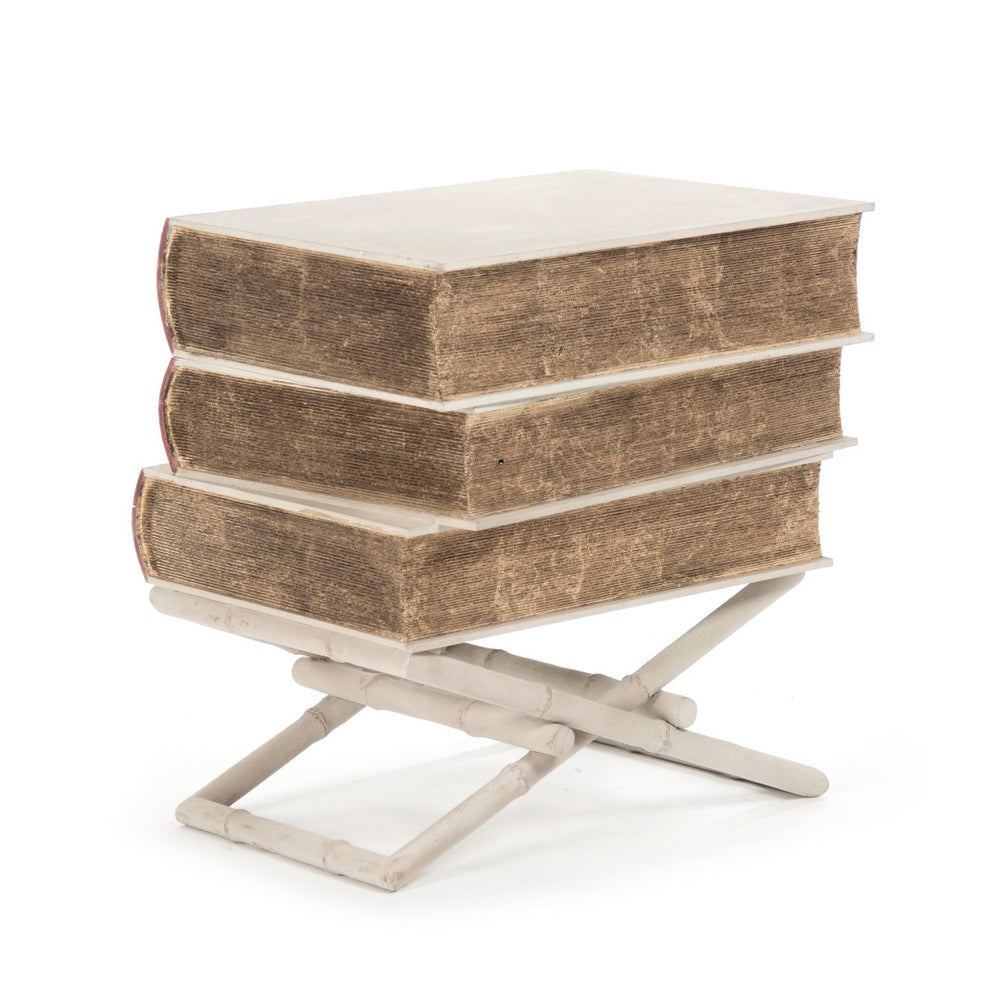 Zentique Lyle Side Table - Elegant Birch & Poplar Design With Gold Leaf Accents For Chic Living Spaces Off,White,Muted Red,Gold Leaf Birch,Poplar Li-s13-13-100