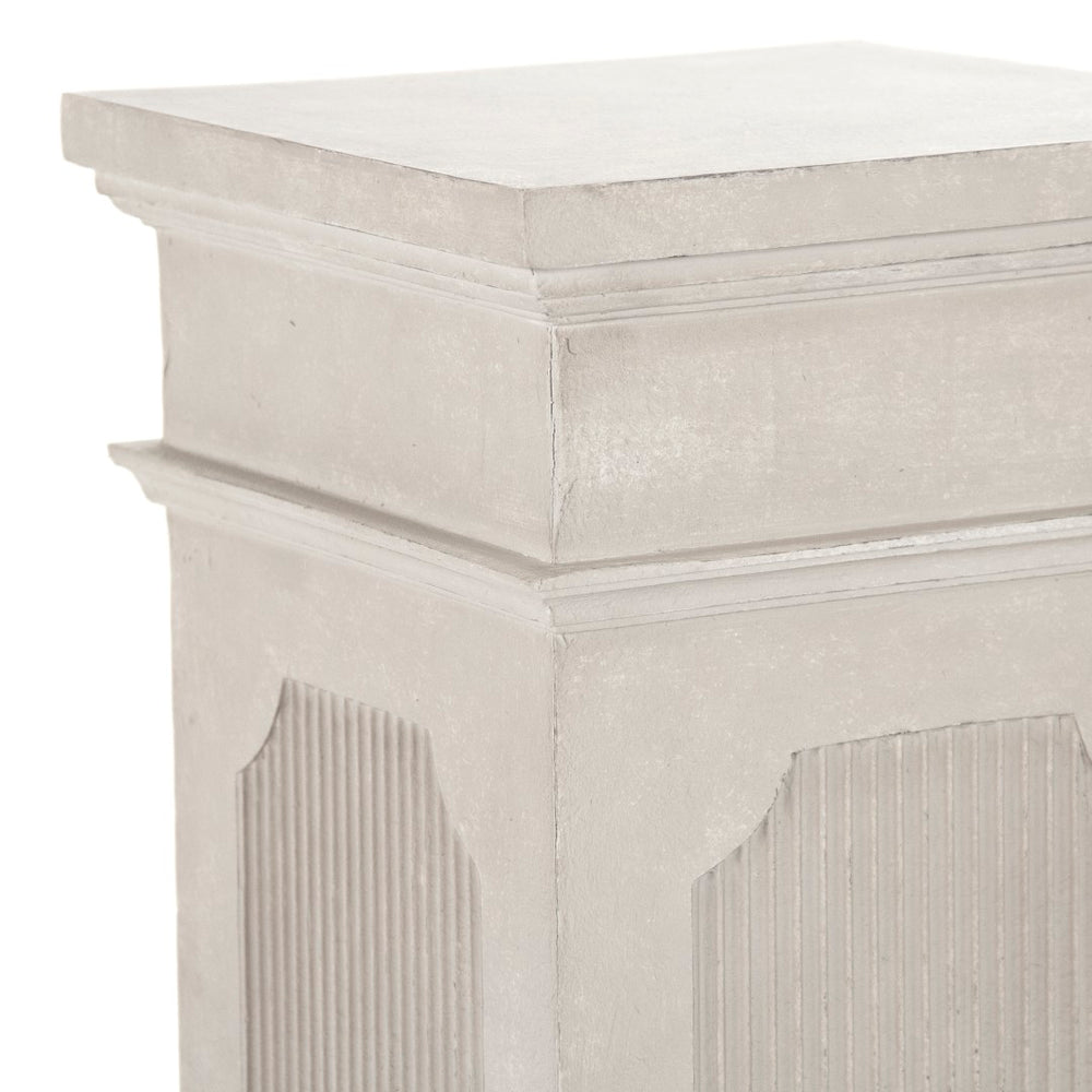 Zentique Stander Pedestal Accent Table - Chic Off-white Design For Stylish Decor & Practical Display Solutions Off,White Poplar Birch,Poplar Li-s13-14-33