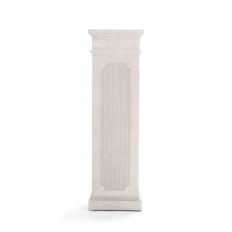Zentique Stander Birch Pedestal Table for Sculptures Plants Collectibles — Slim 43.5" Tall Natural Finish Stable LI-S13-14-33
