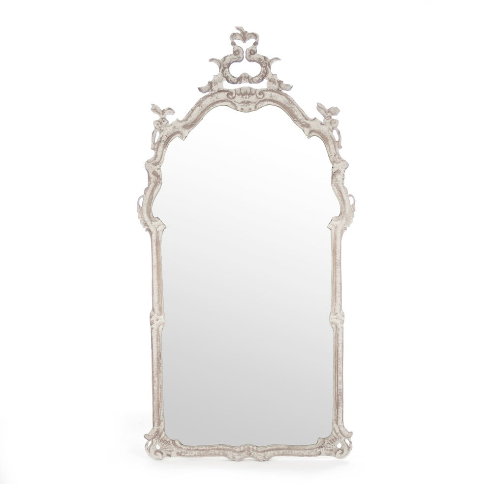 Zentique Becky Mirror - Enchanting Off-white Oak Accent For Modern Elegance & Rustic Vintage Charm Distressed Off,White Oak Oak,Antiqued Mirror Li-s13-17-59