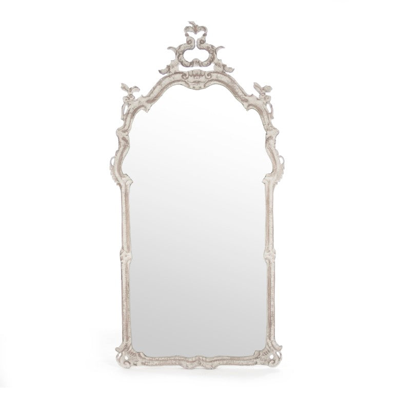 Zentique Becky Oak-Finish Antiqued Wall Mirror — Tall Slender 32×63.5" Full-Length Vintage-Chic Accent LI-S13-17-59