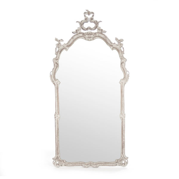 Zentique Becky Oak-Finish Antiqued Wall Mirror — Tall Slender 32×63.5" Full-Length Vintage-Chic Accent LI-S13-17-59