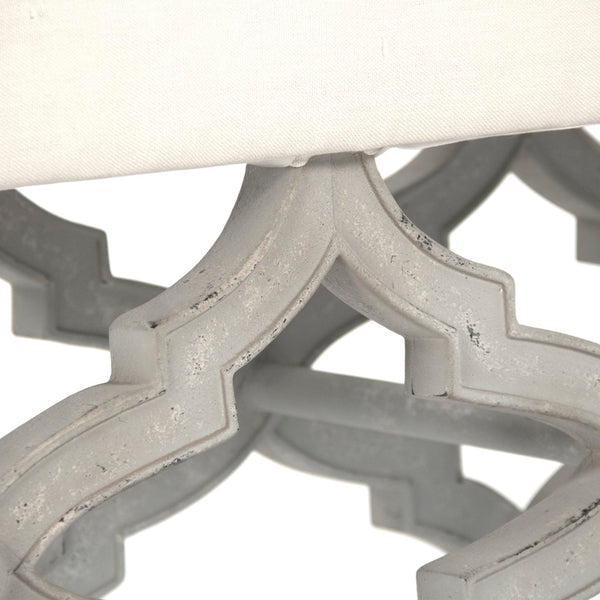 Judith Bench Distressed Grey Birch, Off-White Linen LI-S13-18-100 Zentique