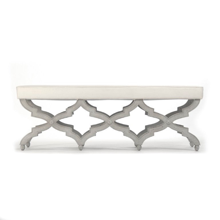 Zentique Judith Linen Bench with Solid Birch Frame — Minimal Scandinavian Seat, Versatile Entryway Accent (97 characters) LI-S13-18-100
