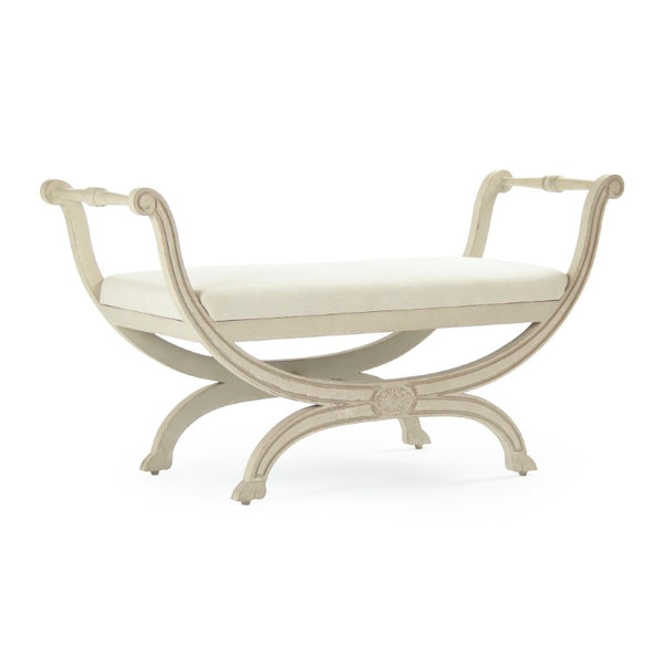 Zentique Beatrice Birch Linen Bench — 48" Mid-Century Modern Entryway Seating, Cushioned, Durable Finish (98 chars) LI-S13-18-96L