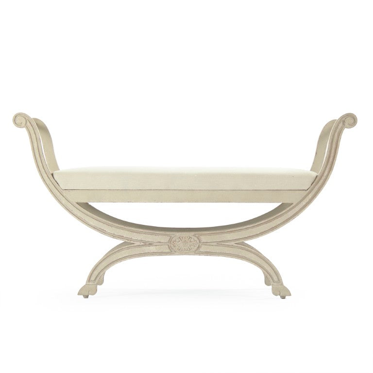 Zentique Beatrice Birch Linen Bench — 48" Mid-Century Modern Entryway Seating, Cushioned, Durable Finish (98 chars) LI-S13-18-96L