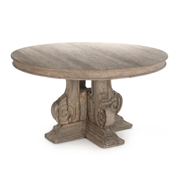 Zentique Adam Solid Poplar & Elm Table — Handcrafted Square Dining/Conference Table, Natural Grain Finish, Durable Design LI-S13-25-86