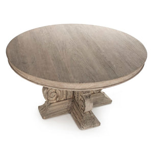 Zentique Adam Solid Poplar & Elm Table — Handcrafted Square Dining/Conference Table, Natural Grain Finish, Durable Design LI-S13-25-86