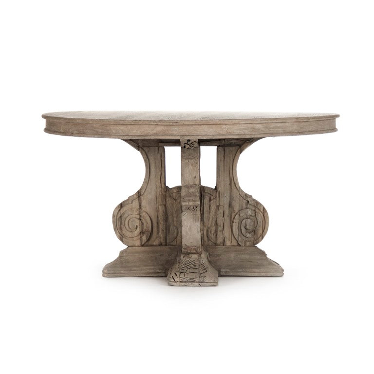 Zentique Adam Solid Poplar & Elm Table — Handcrafted Square Dining/Conference Table, Natural Grain Finish, Durable Design LI-S13-25-86