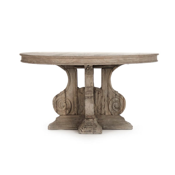 Zentique Adam Solid Poplar & Elm Table — Handcrafted Square Dining/Conference Table, Natural Grain Finish, Durable Design LI-S13-25-86