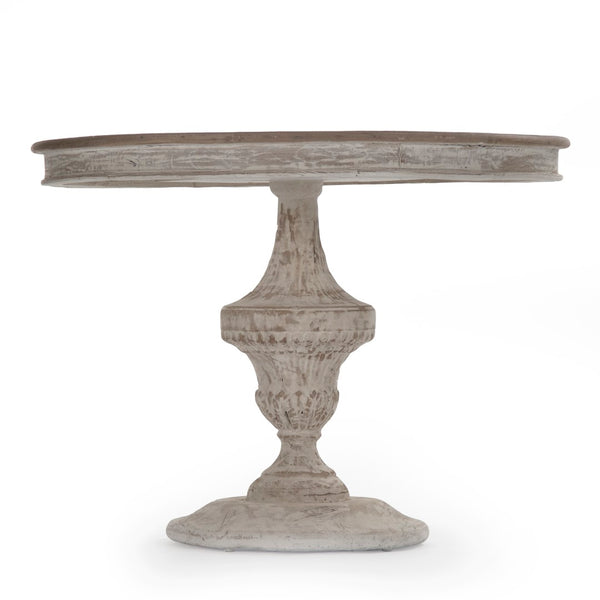 Zentique Jesse Table - Rustic Elegance With Distressed Base, Poplar Wood & Natural Elm Top For Dining Spaces Natural Top,Distressed Base Poplar,Elm Li-s13-25-92
