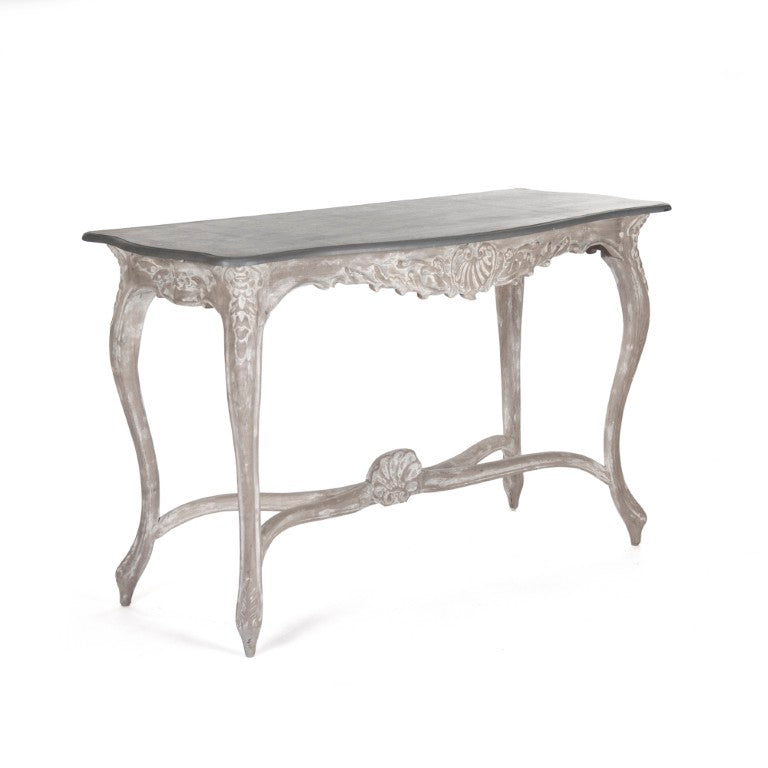 Zentique Reuben Solid Oak & Elm Table — 54.75" Wide Mid-Century Modern Dining Desk, Durable Hand-Finish LI-S13-26-87