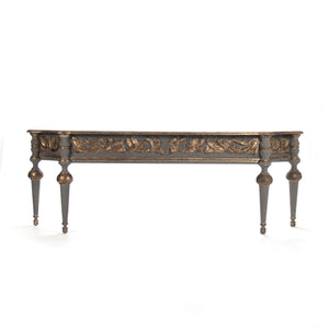 Adrian Table Olive Grey, Gold Leaf Details LI-S13-26-88 Zentique