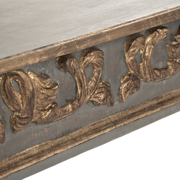 Adrian Table Olive Grey, Gold Leaf Details LI-S13-26-88 Zentique